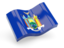 Flag of state of New York. Glossy wave icon. Download icon