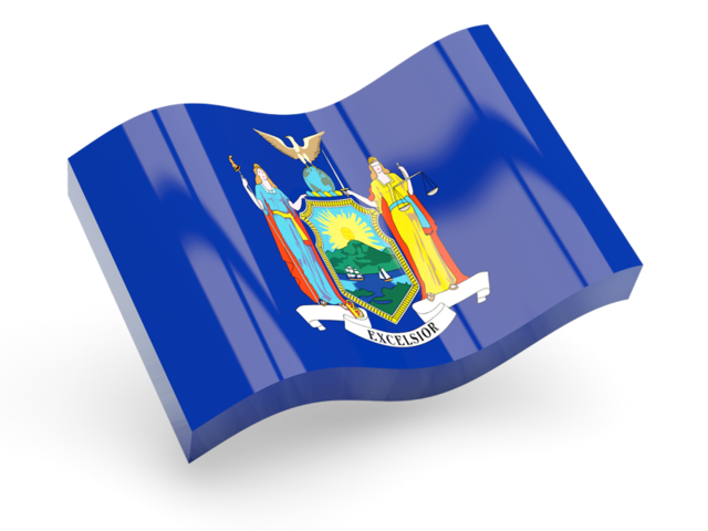 Glossy wave icon. Download flag icon of New York
