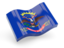 Flag of state of North Dakota. Glossy wave icon. Download icon