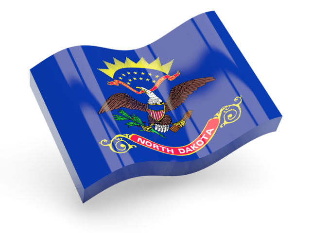Glossy wave icon. Download flag icon of North Dakota