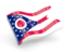 Flag of state of Ohio. Glossy wave icon. Download icon
