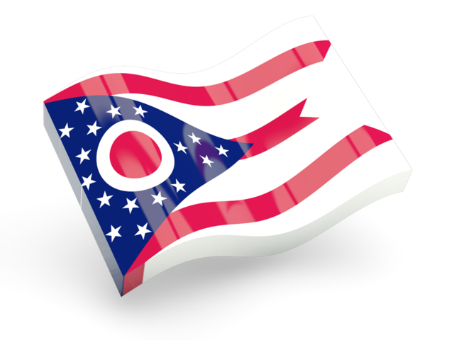 Глянцевая волнистая иконка. Загрузить иконку флага штата Огайо