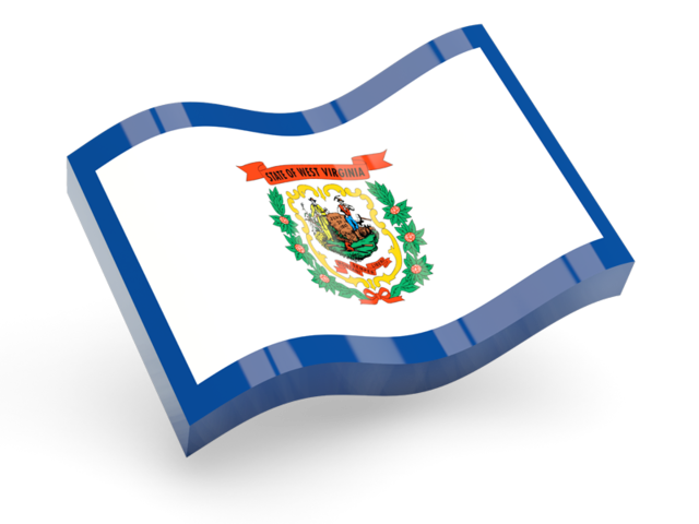 Glossy wave icon. Download flag icon of West Virginia