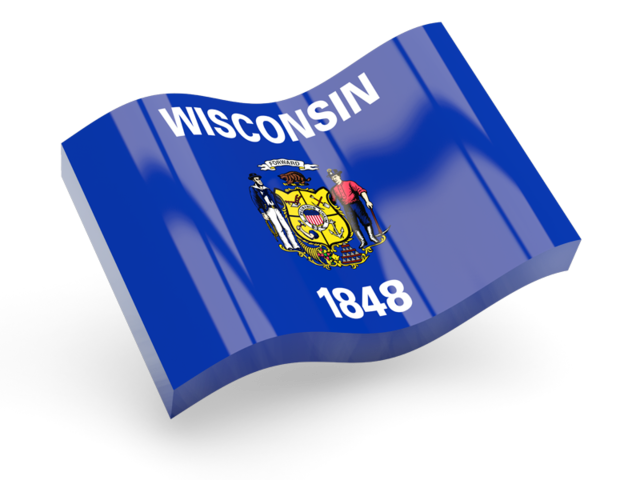 Глянцевая волнистая иконка. Загрузить иконку флага штата Висконсин