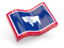 Flag of state of Wyoming. Glossy wave icon. Download icon