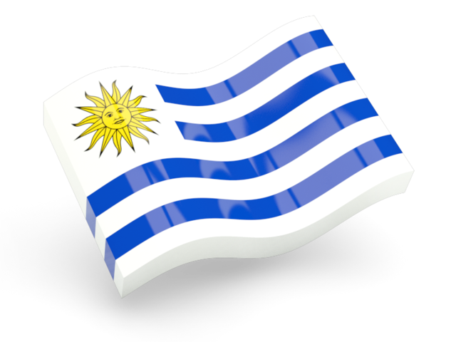 Глянцевая волнистая иконка. Скачать флаг. Уругвай