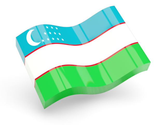 Glossy wave icon. Download flag icon of Uzbekistan at PNG format