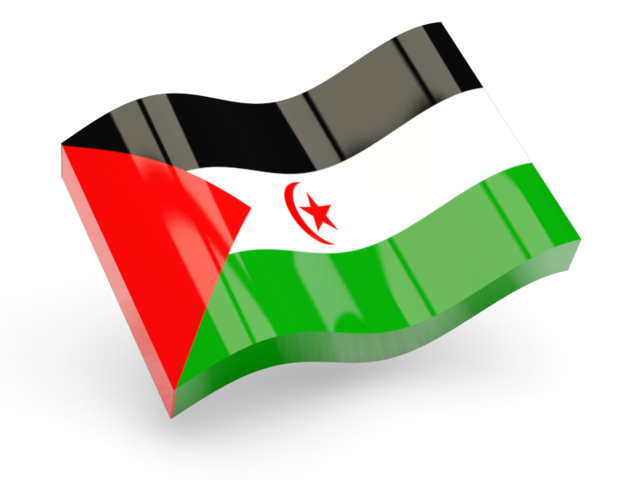 Glossy wave icon. Download flag icon of Western Sahara at PNG format