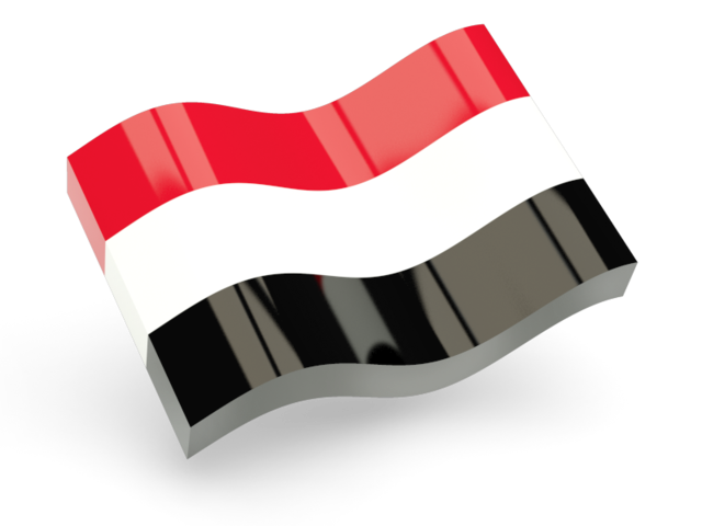 Glossy wave icon. Download flag icon of Yemen at PNG format