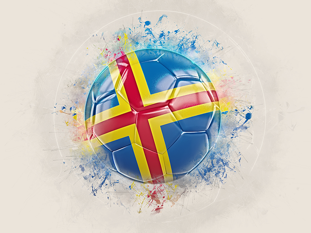 Grunge football. Download flag icon of Aland Islands at PNG format