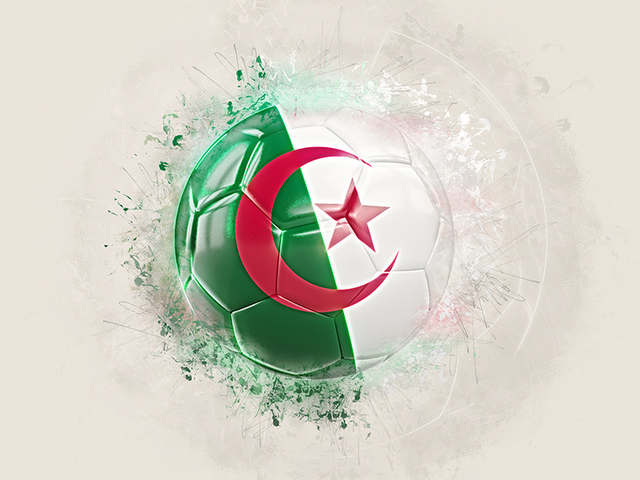 Grunge football. Download flag icon of Algeria at PNG format