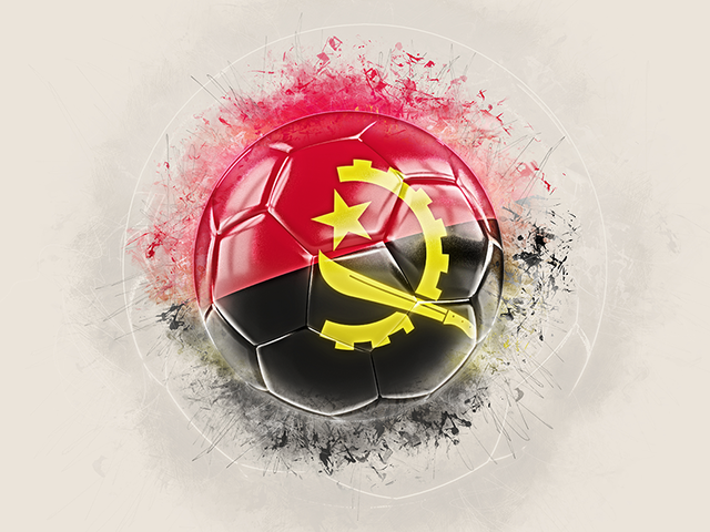 Grunge football. Download flag icon of Angola at PNG format