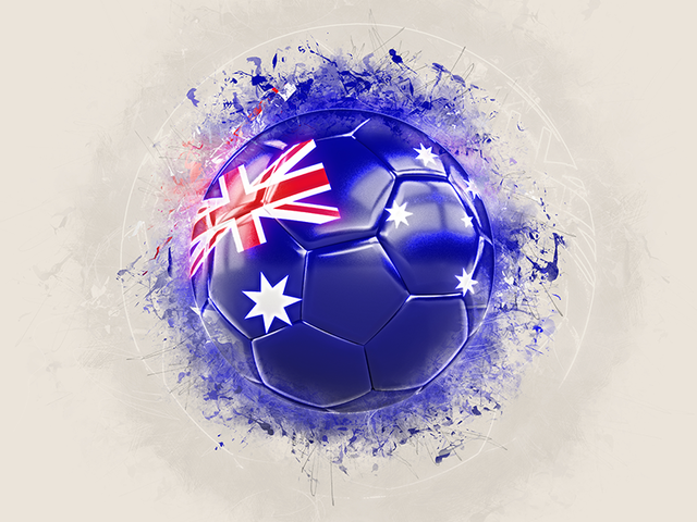 Футбольный мяч в стиле грандж. Скачать флаг. Австралийский Союз