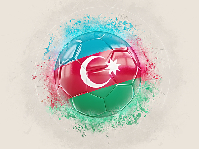 Футбольный мяч в стиле грандж. Скачать флаг. Азербайджан