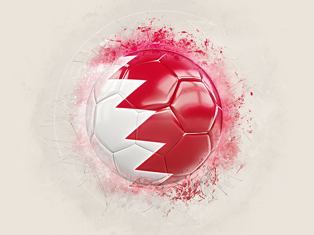 Футбольный мяч в стиле грандж. Скачать флаг. Бахрейн