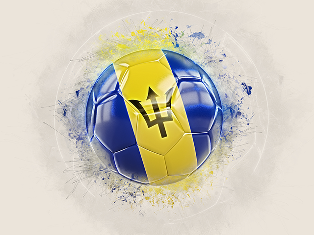 Grunge football. Download flag icon of Barbados at PNG format