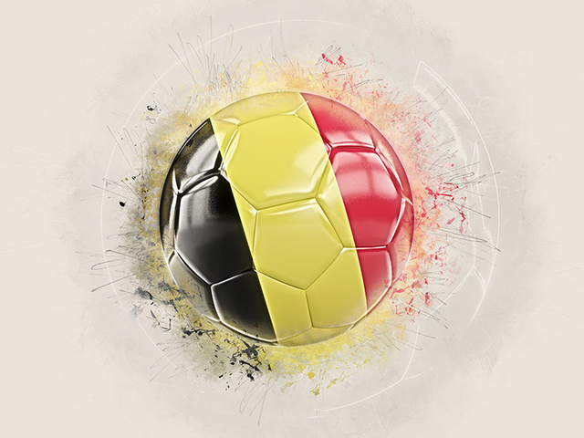 Grunge football. Download flag icon of Belgium at PNG format