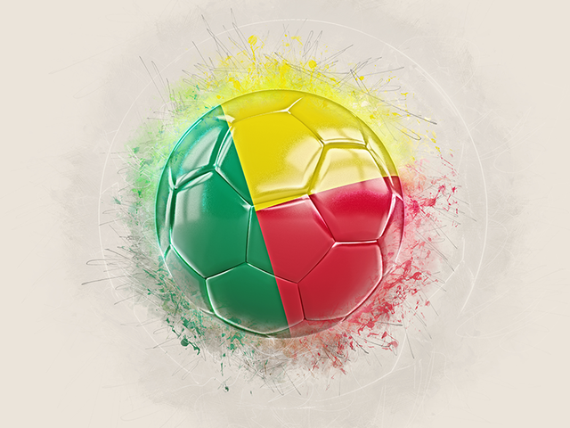 Футбольный мяч в стиле грандж. Скачать флаг. Бенин