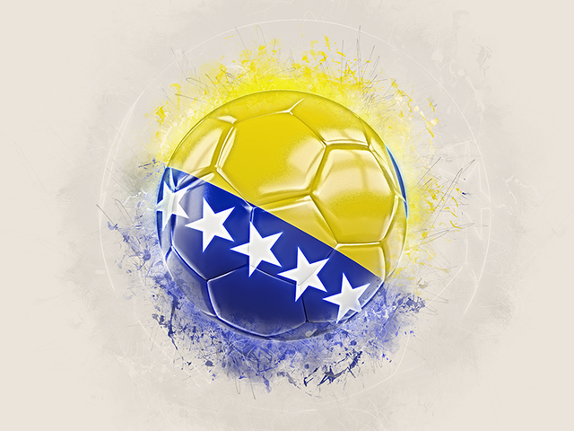 Grunge football. Download flag icon of Bosnia and Herzegovina at PNG format