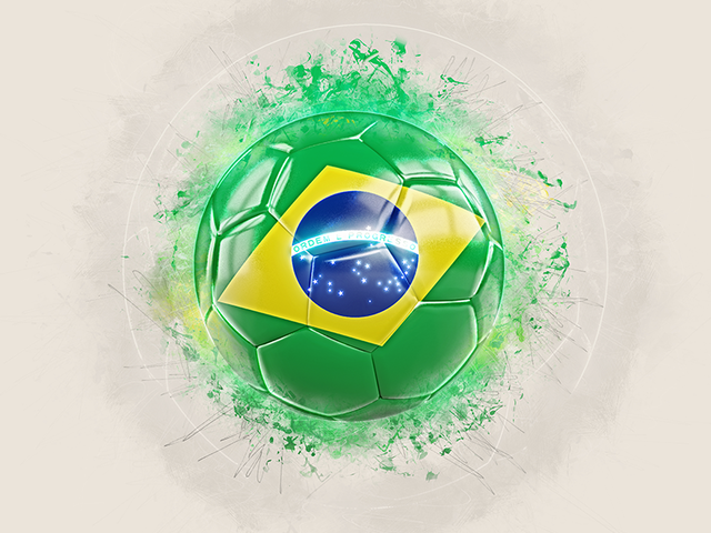 Футбольный мяч в стиле грандж. Скачать флаг. Бразилия