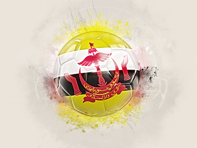 Футбольный мяч в стиле грандж. Скачать флаг. Бруней