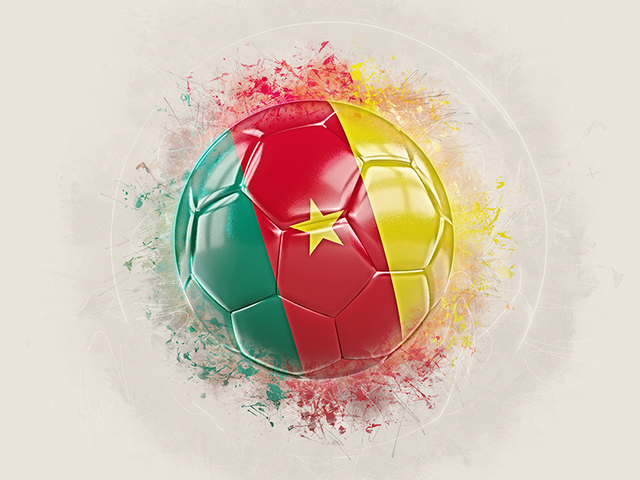 Grunge football. Download flag icon of Cameroon at PNG format