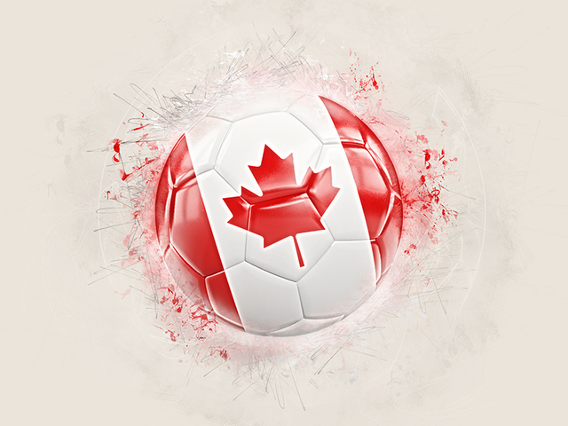 Футбольный мяч в стиле грандж. Скачать флаг. Канада