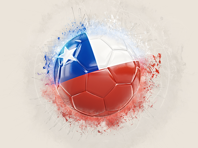 Футбольный мяч в стиле грандж. Скачать флаг. Чили