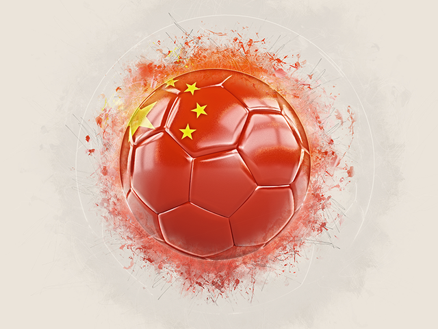 Grunge football. Download flag icon of China at PNG format