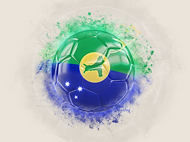 Grunge football. Download flag icon of Christmas Island at PNG format