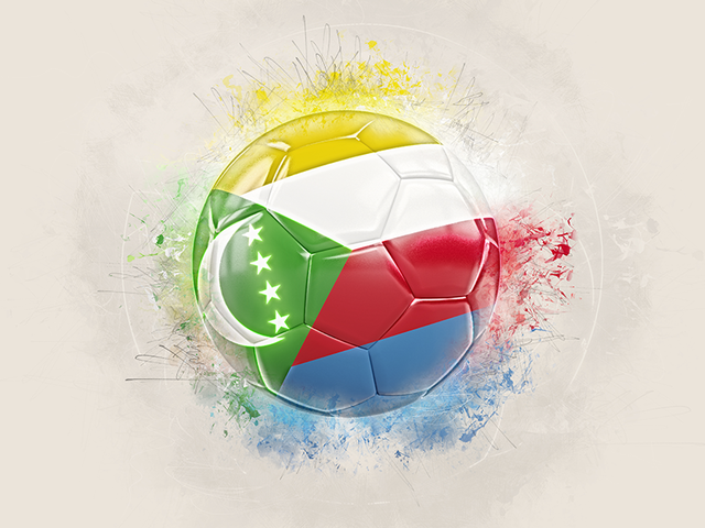 Grunge football. Download flag icon of Comoros at PNG format