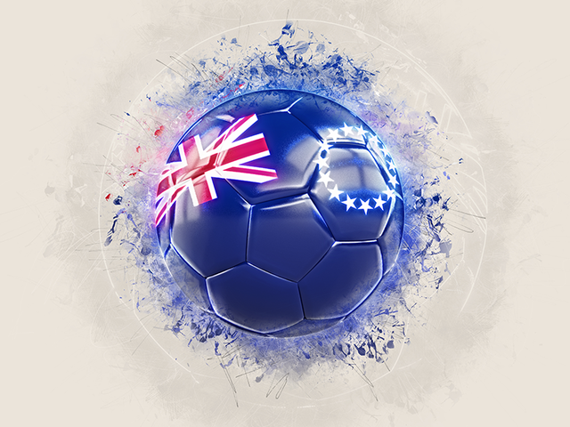 Grunge football. Download flag icon of Cook Islands at PNG format