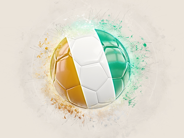 Grunge football. Download flag icon of Cote d'Ivoire at PNG format