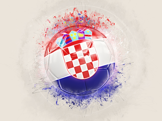 Grunge football. Download flag icon of Croatia at PNG format