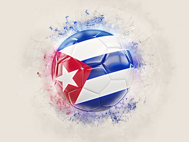 Футбольный мяч в стиле грандж. Скачать флаг. Куба