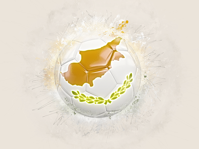 Grunge football. Download flag icon of Cyprus at PNG format