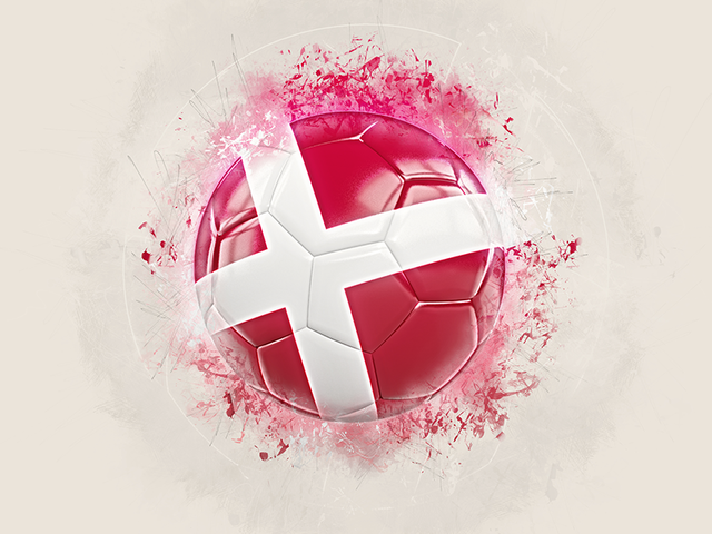 Grunge football. Download flag icon of Denmark at PNG format