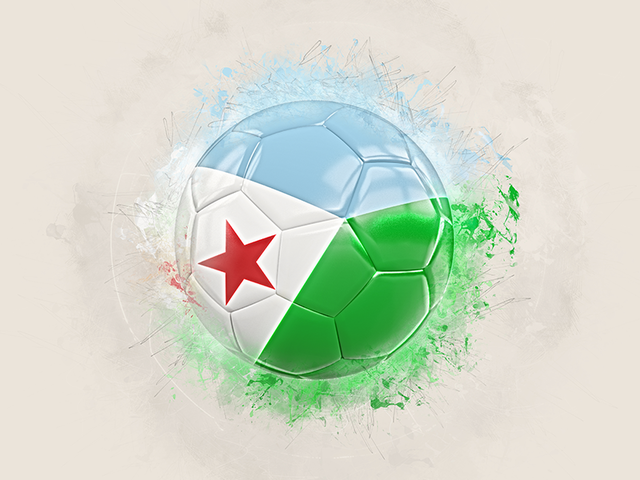 Grunge football. Download flag icon of Djibouti at PNG format