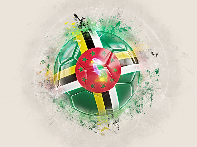 Grunge football. Download flag icon of Dominica at PNG format