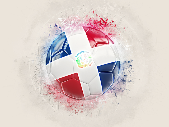 Футбольный мяч в стиле грандж. Скачать флаг. Доминиканская Республика