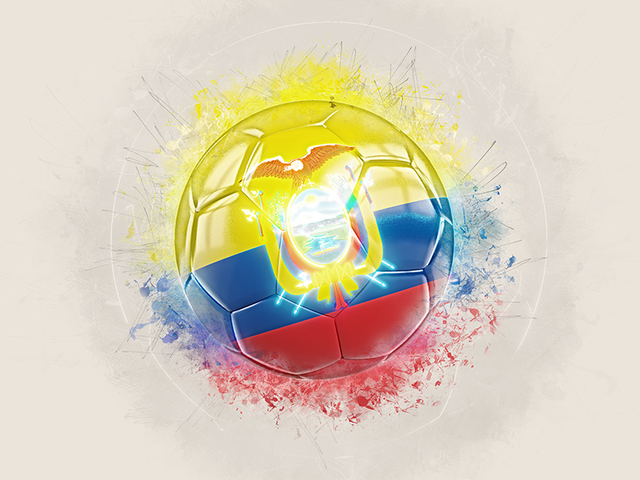 Футбольный мяч в стиле грандж. Скачать флаг. Эквадор