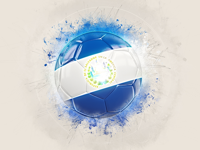Футбольный мяч в стиле грандж. Скачать флаг. Сальвадор