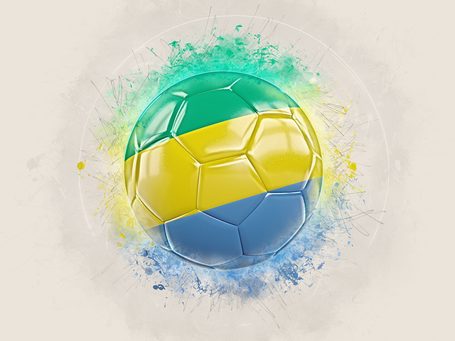 Grunge football. Download flag icon of Gabon at PNG format