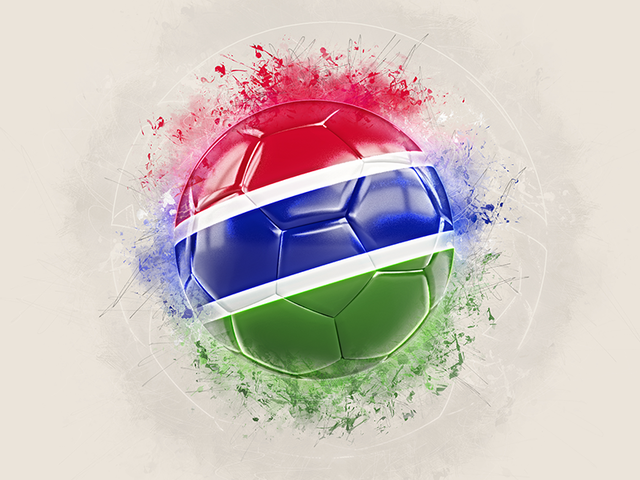 Футбольный мяч в стиле грандж. Скачать флаг. Гамбия
