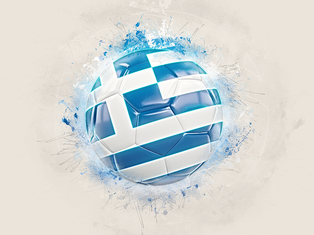 Grunge football. Download flag icon of Greece at PNG format