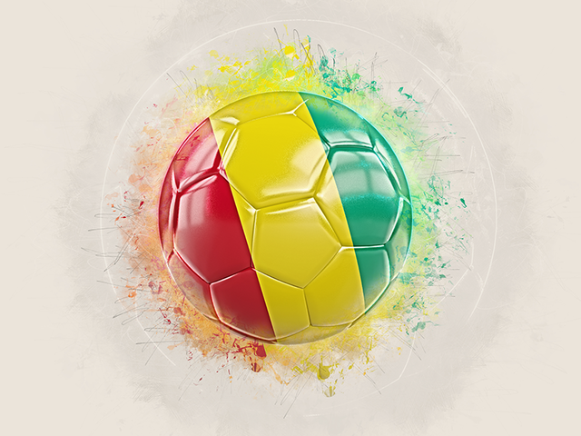 Grunge football. Download flag icon of Guinea at PNG format