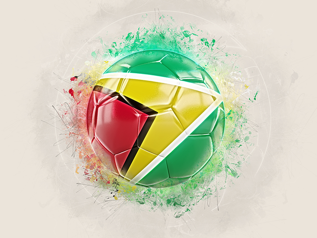 Футбольный мяч в стиле грандж. Скачать флаг. Гайана