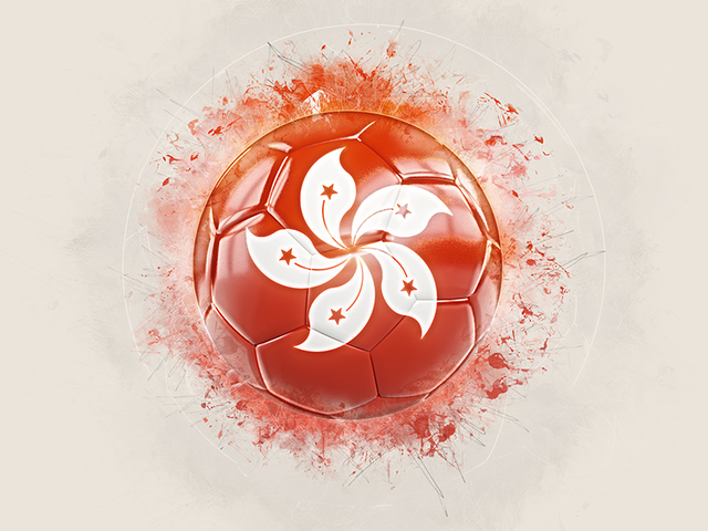 Grunge football. Download flag icon of Hong Kong at PNG format