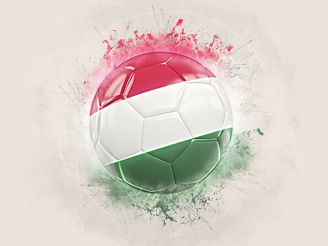 Футбольный мяч в стиле грандж. Скачать флаг. Венгрия