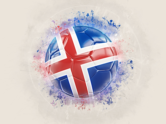 Grunge football. Download flag icon of Iceland at PNG format